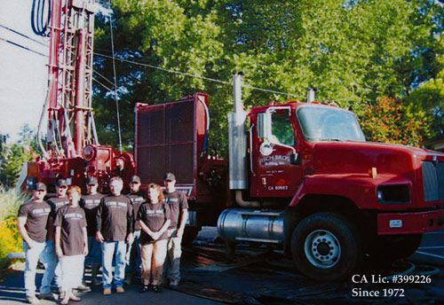 Fisch Bros Drilling team members in front of a drilling rig